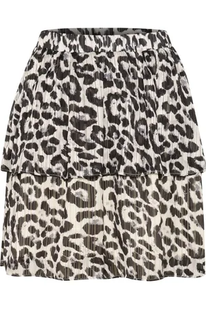 Kaffe Femme, Jupes, Multicolore, Taille: 42 FR Jupe Imprimé léopard Noir/Blanc