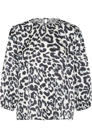 Kaffe Femme, Blouses et Chemises, Multicolore, Taille: 36 FR Chemisier à imprimé léopard