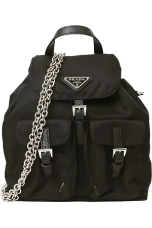 Prada Femme, Pre-owned, Noir, Taille: ONE Size Pre-owned Tissu sacs-dos