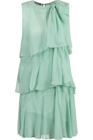 Alberta Ferretti Femme, Robes, Vert, Taille: 36 FR Robe Multicolore pour un Look Élégant