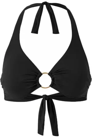 Melissa Odabash Femme, Maillots de bain, Noir, Taille: 36 FR Haut de Bikini Noir à Col Halterneck