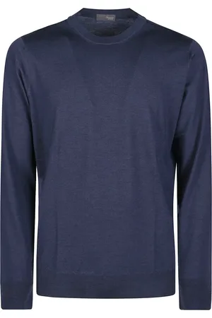 DRUMOHR Homme, Pulls, Bleu, Taille: M Pull Court à Col Rond