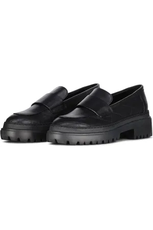 AGL ATTILIO GIUSTI LEOMBRUNI Femme, Chaussures, Noir, Taille: 38 EU Mocassins en cuir souple avec coutures élégantes