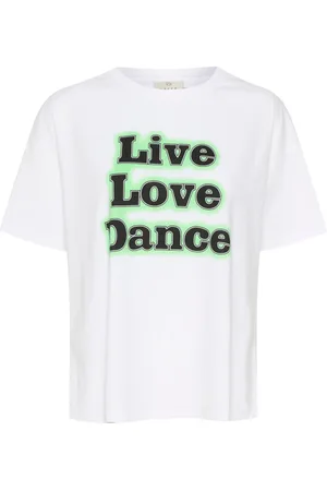 Kaffe Femme, Tops, Blanc, Taille: 36 FR T-shirt Graphique Top Blanc Optique