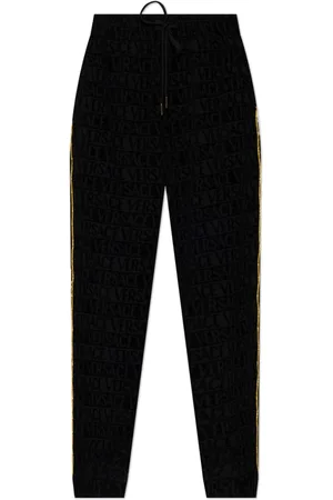 VERSACE Unisex, Pantalons, Noir, Taille: L Pantalon avec logo