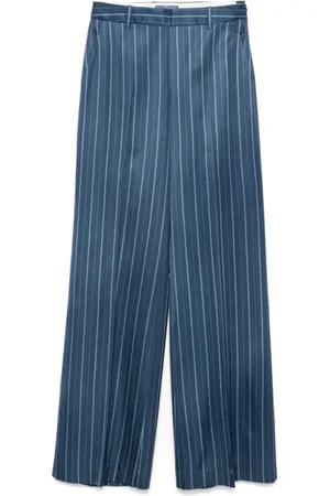 ERMANNO SCERVINO Femme, Pantalons, Bleu, Taille: 36 FR Pantalon Palazzo Bleu à Rayures