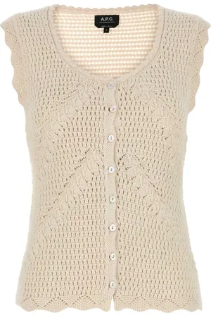 A.P.C. Femme, Tops, , Taille: 38 FR Gilet Ivoire Crochet Style Palmyre