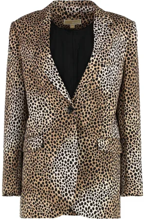 Michael Kors Femme, Vestes, Brun, Taille: 42 FR Blazer Classique avec Col Revers