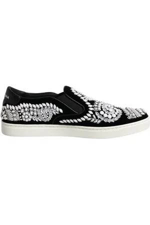 Dolce & Gabbana Homme, Chaussures, Noir, Taille: 41 EU Chaussures Slip-On en Velours avec Semelle en Caoutchouc