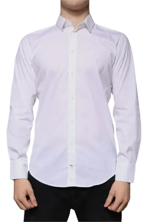 Dolce & Gabbana Homme, Chemises, Blanc, Taille: M Chemise Slim Fit, Col Classique