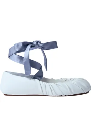 Yume Yume Femme, Chaussures, Blanc, Taille: 38 EU Satin Strap Ballerina Flats