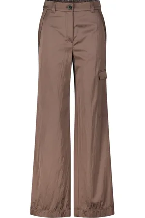 Marc Cain Femme, Pantalons, Brun, Taille: 38 FR Pantalon Large Brillant