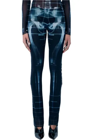 Jean Paul Gaultier Femme, Pantalons, Noir, Taille: 36 FR Pantalon en maille Squeletor