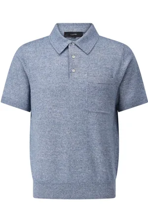 Vince Homme, Pulls, Bleu, Taille: XL Polo en Tricot de Cachemire