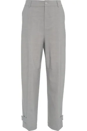 SEMICOUTURE Femme, Pantalons, Gris, Taille: 38 FR Pantalon large gris en mélange de laine