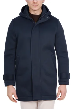 DISTRETTO 12 Homme, Vestes, Bleu, Taille: L Parka bleue en micro piqué technique