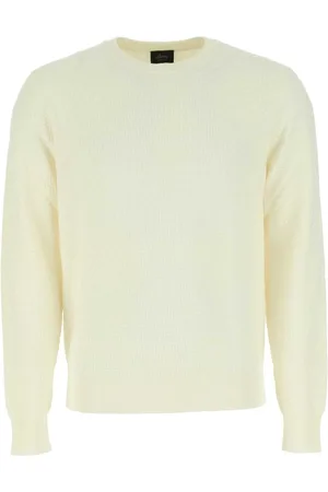 BRIONI Homme, Pulls, , Taille: S Pull en Mélange de Coton Ivoire