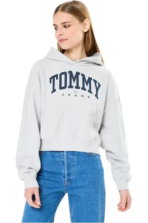 Tommy Hilfiger Femme, Sweatshirts et sweats à capuche, Gris, Taille: 40 FR Sweat à capuche logo Varsity - Style imprimé