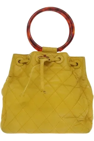 CHANEL Femme, Pre-owned, Jaune, Taille: ONE Size Pre-owned Cuir sacs-chanel