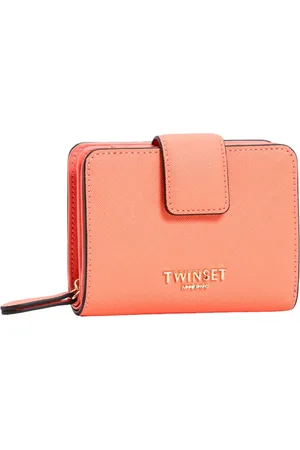 Twin-Set Femme, Accessoires, Rouge, Taille: ONE Size Portefeuille corail avec logo en métal