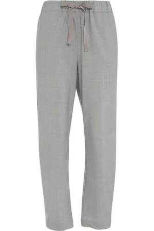 SEMICOUTURE Femme, Pantalons, Gris, Taille: 42 FR Pantalon Décontracté en Laine Grise