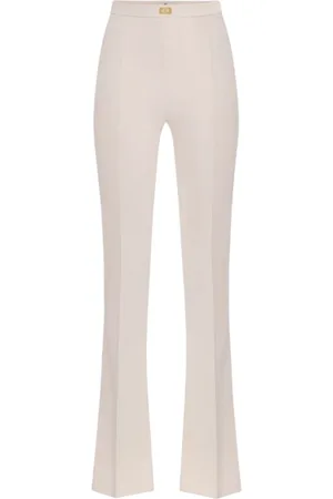 Elisabetta Franchi Femme, Pantalons, , Taille: 46 FR Pantalon Évasé en Crêpe Stretch