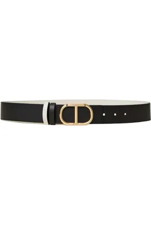 Twin-Set Unisex, Accessoires, Noir, Taille: M Ceinture Réversible en Cuir avec Boucle