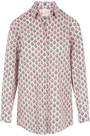 MC2 SAINT BARTH Femme, Blouses et Chemises, Rose, Taille: 40 FR Chemise en Coton à Imprimé Floral Rose