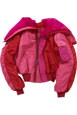Andersson Bell Femme, Vestes, Rose, Taille: 42 FR Veste Courte Colorée à Col en Shearling