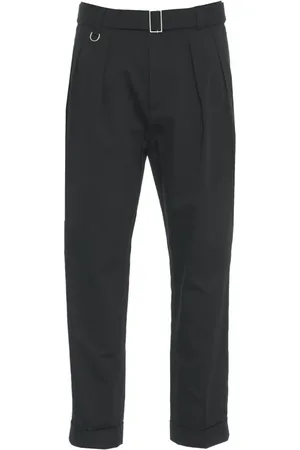 Paolo Pecora Homme, Pantalons, Noir, Taille: L Pantalon Chino Noir avec Ceinture