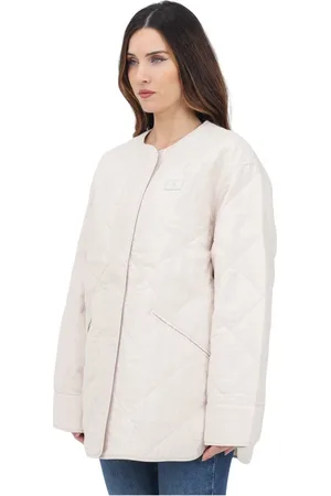 Calvin Klein Femme, Vestes, , Taille: 36 FR Veste Matelassée Crème Printemps Été
