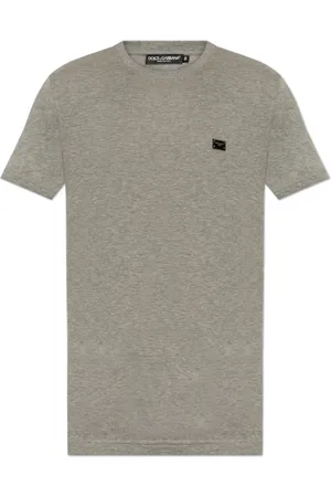 Dolce & Gabbana Homme, Tops, Gris, Taille: S T-shirt avec logo