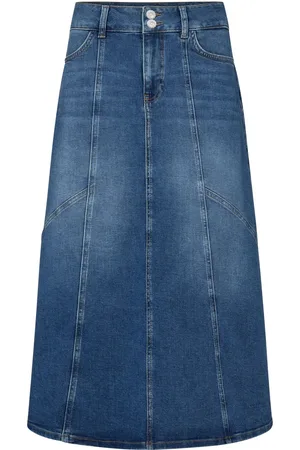Mos Mosh Femme, Jupes, Bleu, Taille: W24 Jupe en Denim A-line - Bleu