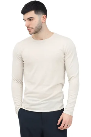 SELECTED Homme, Pulls, Gris, Taille: M Beige Crew Neck Sweater Essential
