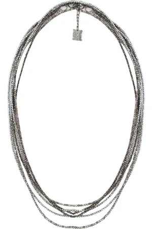 PANICALE Femme, Accessoires, Gris, Taille: ONE Size Collier en diamant facetté pour des tenues élégantes