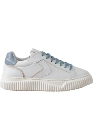 Voile blanche Femme, Chaussures, Blanc, Taille: 40 EU Baskets en Cuir de Veau Métallisé