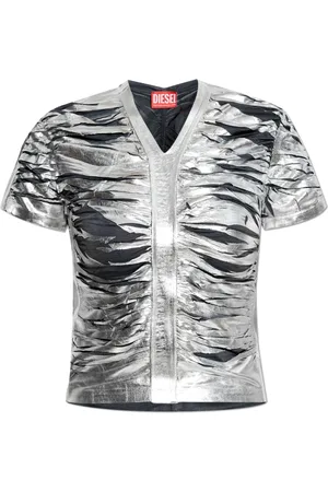 Diesel Femme, Blouses et Chemises, Gris, Taille: 34 FR Top T-Ai