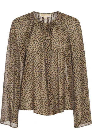 Michael Kors Femme, Blouses et Chemises, Brun, Taille: 36 FR Cheetah V Neck Top