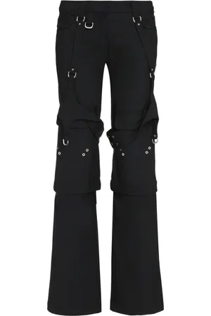 OFF-WHITE Femme, Pantalons, Noir, Taille: 38 FR Pantalon Cargo avec Boucles Décoratives