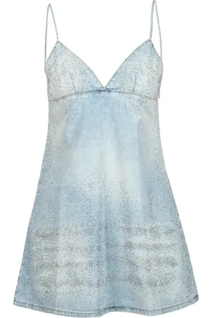 Diesel Femme, Robes, Bleu, Taille: 36 FR Robe en coton pour femmes