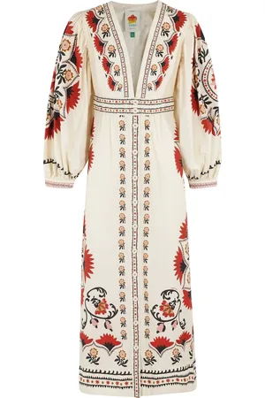 Farm Rio Femme, Robes, Multicolore, Taille: 36 FR Robe Longue Élégante pour Femmes