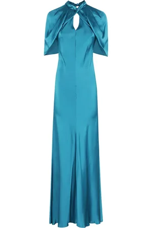 Alberta Ferretti Femme, Robes, Bleu, Taille: 38 FR Robe Satin
