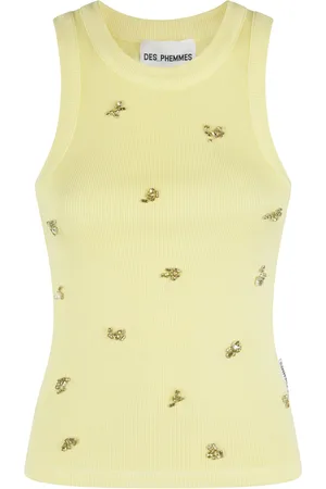 Des Phemmes Femme, Tops, Jaune, Taille: 40 FR Débardeur Classique