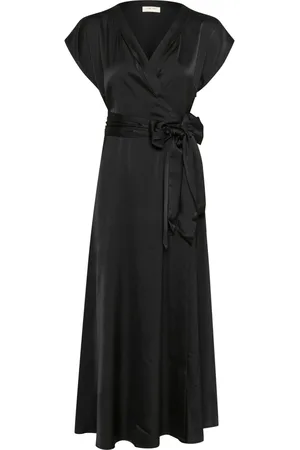 Cream Femme, Robes, Noir, Taille: 44 FR Robe Pitch avec Col en V et Ceinture