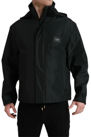 Dolce & Gabbana Homme, Vestes, Noir, Taille: M Veste coupe-vent noire avec dtails du logo