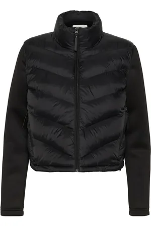 Kaffe Femme, Vestes, Noir, Taille: 36 FR Veste matelassée avec col haut et poches