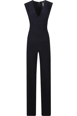 Norma Kamali Femme, Combinaisons et Ensembles, Noir, Taille: 36 FR Combinaison sans manches à col en V et taille froncée