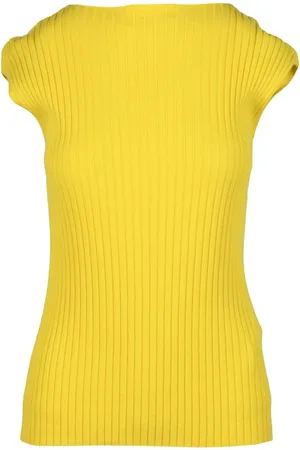 Sportmax Femme, Pulls, Jaune, Taille: 40 FR Haut Élégant en Coton