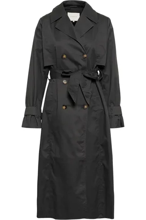 Kaffe Femme, Manteaux, Noir, Taille: 44 FR Veste Trench Classique Noir Huître