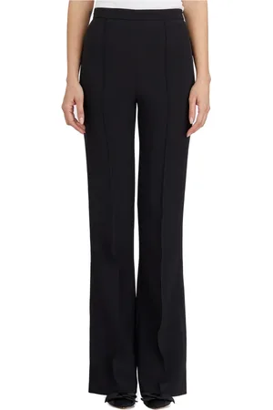 Elisabetta Franchi Femme, Pantalons, Noir, Taille: 42 FR Pantalon Palazzo en Crêpe